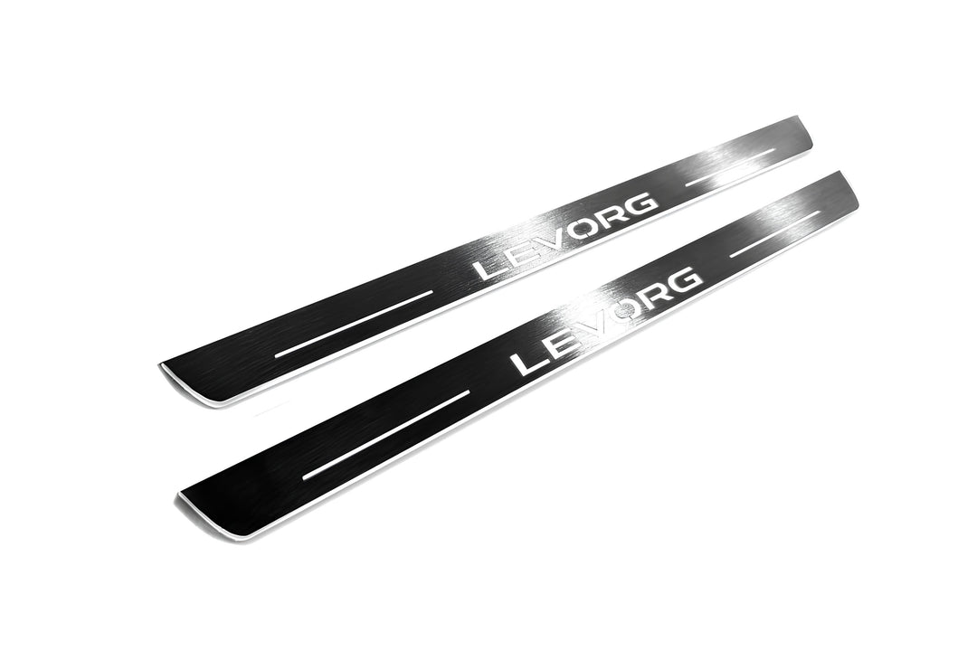Subaru Levorg I 2014-2020 LED Door Sills With Logo Levorg Subaru Led Door Sills opdesign