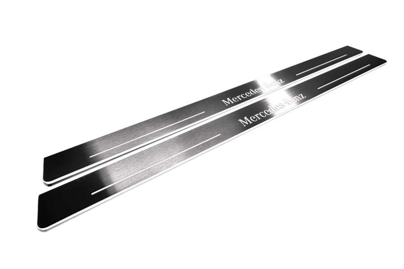 Mercedes CLK W209 2001-2009 Door Sill Led Plate With Mercedes-Benz Logo Mercedes Led Door Sills opdesign