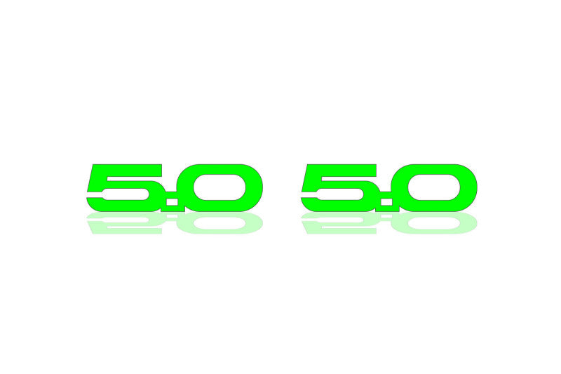 Ford emblem for fenders with 5.0 logo (Type Mono) (type 3) Ford emblems decoinfabric GREEN