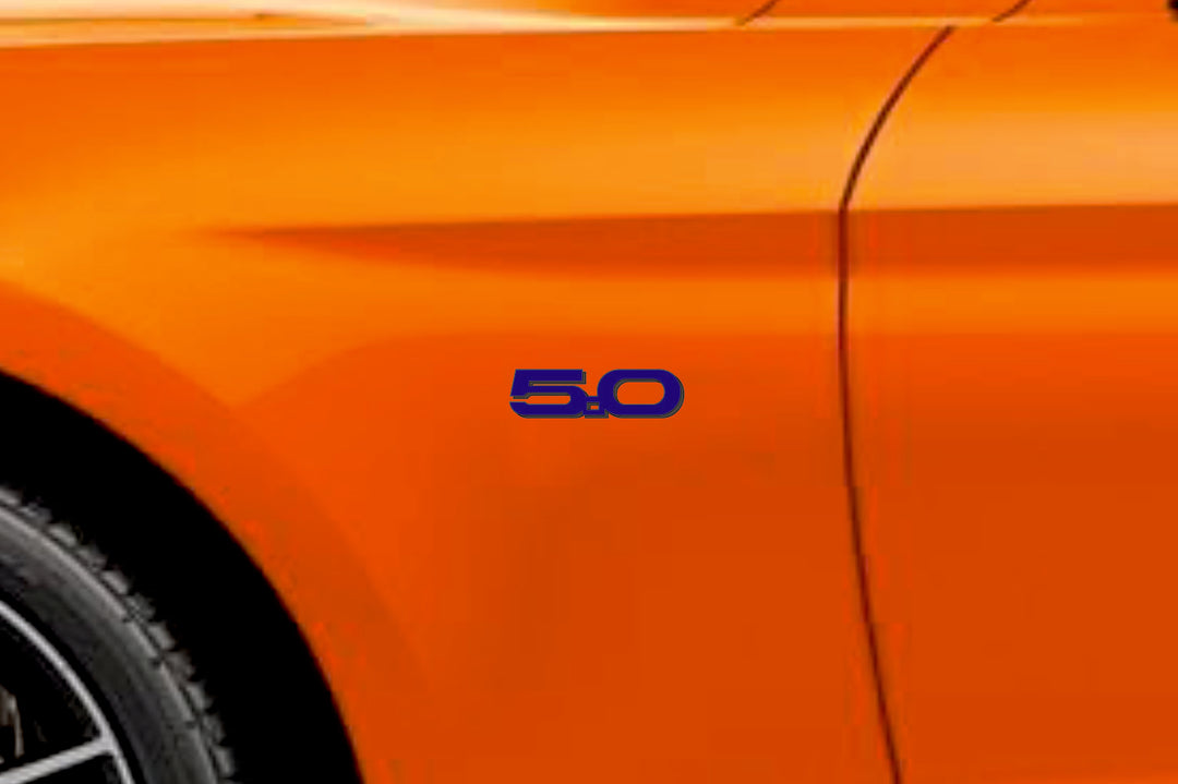 Ford emblem for fenders with 5.0 logo (Type Mono) (type 3) Ford emblems decoinfabric BLUE