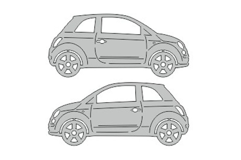 Fiat 500 (2007+) Floor Mat Emblem Set – Stainless Steel Badges Car Mats Badges Decoin