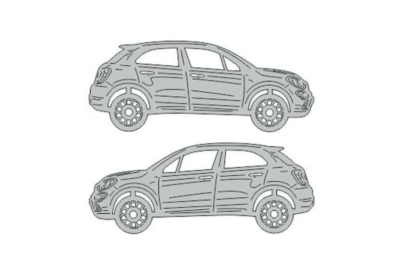 Fiat 500X (2014+) Floor Mat Emblem Set – Stainless Steel Badges Car Mats Badges Decoin