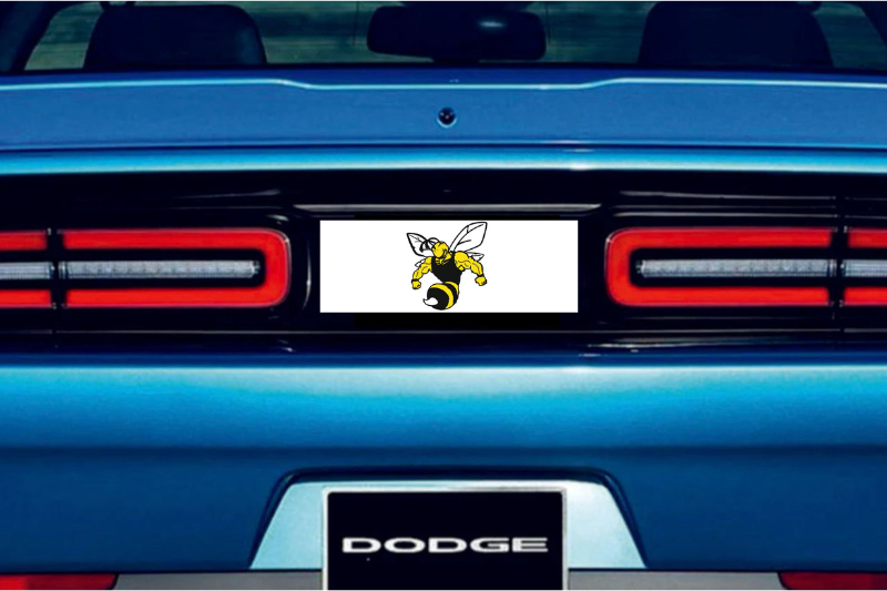 Dodge Challenger trunk rear emblem between tail lights with Super Bee logo