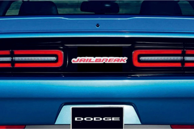 Dodge Challenger Stainless Steel trunk rear emblem between tail lights with Jailbreak logo