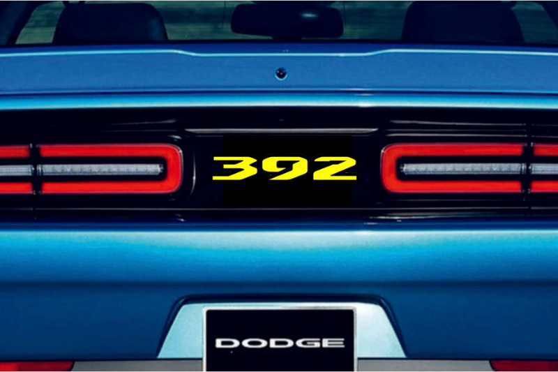 Dodge Challenger trunk rear emblem between tail lights with 392 logo (type 3)