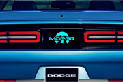 Dodge Challenger trunk rear emblem between tail lights with Mopar logo (type 22) Dodge emblems decoinfabric