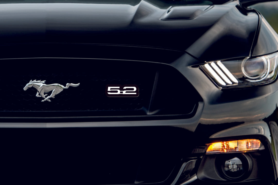 Ford Illuminated LED Radiator Grille Emblems and Badges with Mustang 5.2 logo Ford Led Emblems decoinfabric