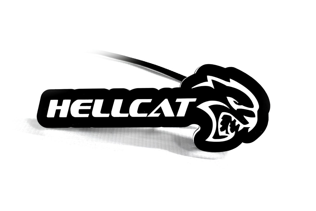 Chrysler Illuminated LED Radiator Grille Emblems and Badges with Hellcat + logo Hellcat Chrysler Led Emblems decoinfabric