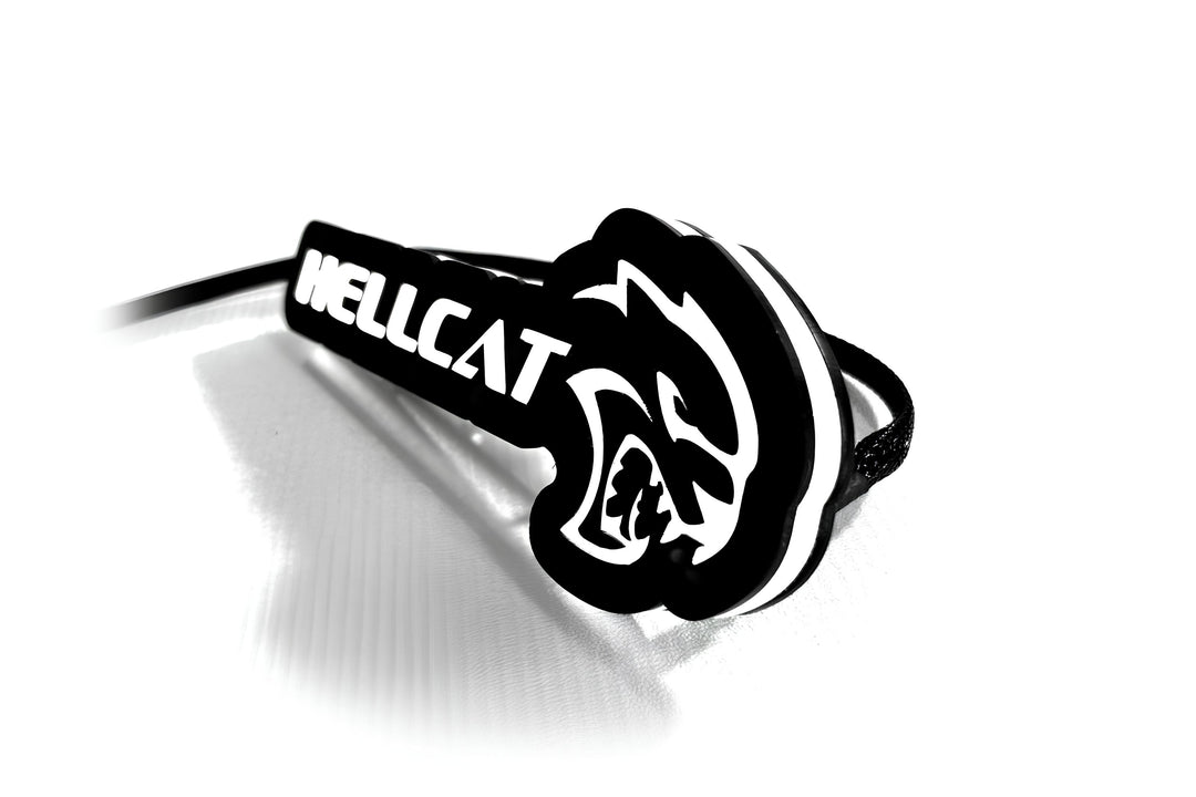 Chrysler Illuminated LED Radiator Grille Emblems and Badges with Hellcat + logo Hellcat Chrysler Led Emblems decoinfabric