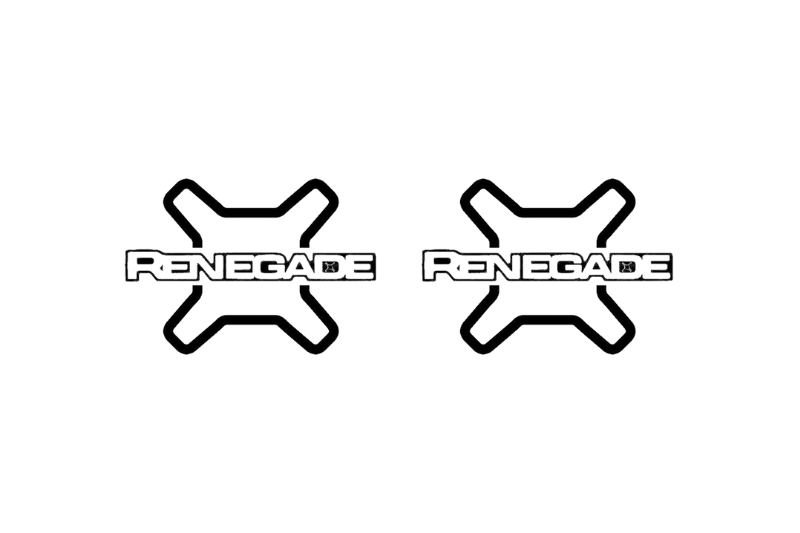 JEEP emblem for fenders with Renegade logo (Type 2) Jeep emblems decoinfabric BLACK WHITE