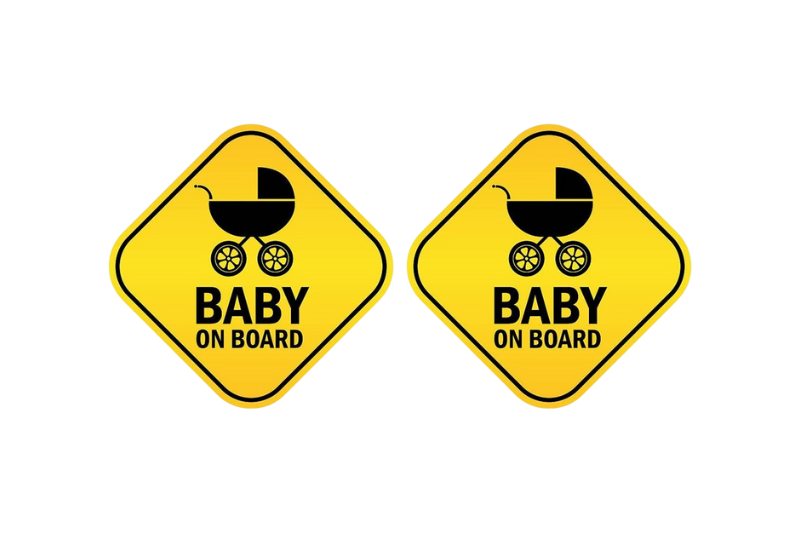 Car emblem badge for fenders with Baby on Board logo (Type 4) Custom design emblems decoinfabric BLACK YELLOW