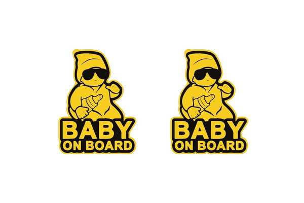 Car emblem badge for fenders with Baby on Board logo (Type 9)