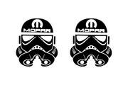 JEEP emblem for fenders with Storm Trooper Mopar logo Jeep emblems decoinfabric BLACK WHITE
