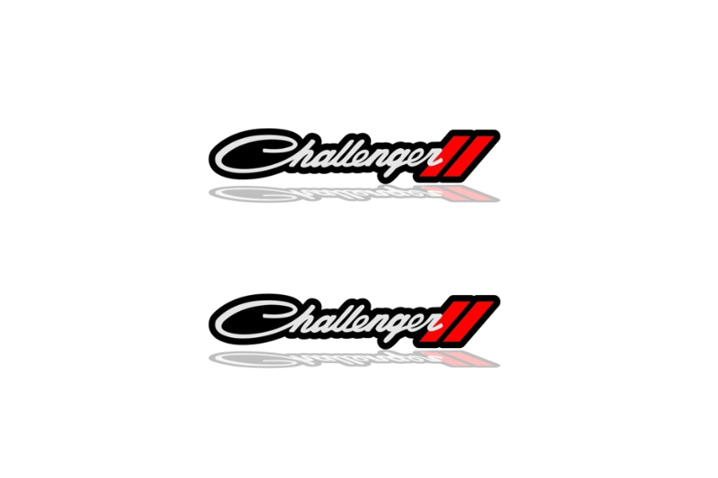 Dodge Emblem & Badge Set - Grille and Tailgate Challenger + Dodge logo Dodge emblems decoinfabric WHITE