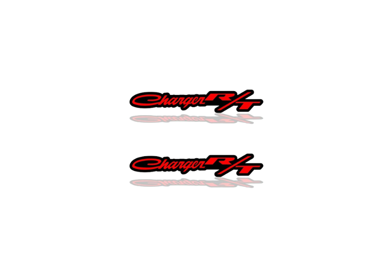 DODGE emblem for fenders with Charger R/T logo Dodge emblems decoinfabric BLACK RED