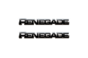Jeep Emblem & Badge Set - Grille and Tailgate Renegade logo (Type 3) Jeep emblems decoinfabric STAINLESS STEEL