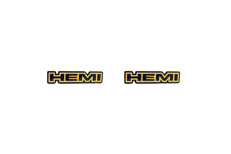Dodge Emblem & Badges set with Hemi logo (Type 3) Dodge emblems decoinfabric YELLOW BLACK