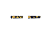 Dodge Emblem & Badges set with Hemi logo (Type 3) Dodge emblems decoinfabric YELLOW BLACK