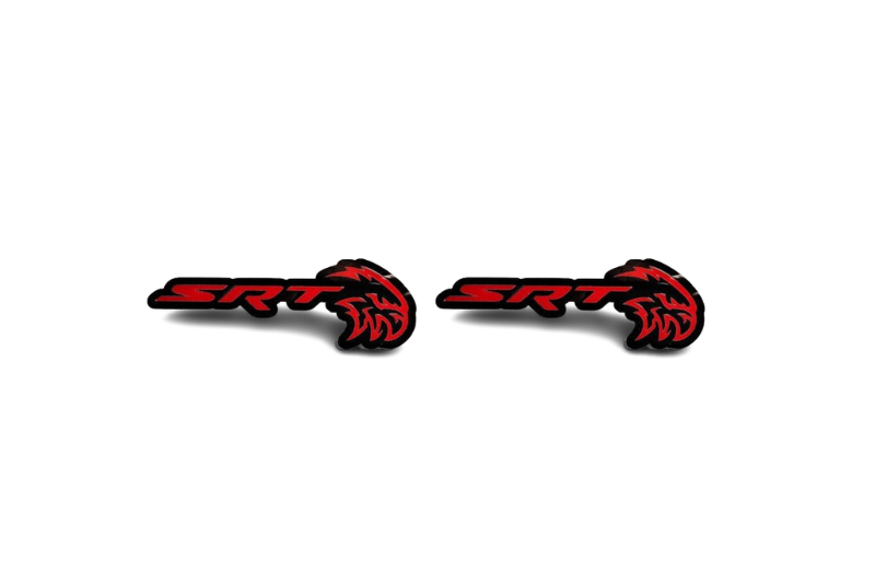 Jeep emblem for fenders with SRT Hellhawk logo Jeep emblems decoinfabric BLACK RED