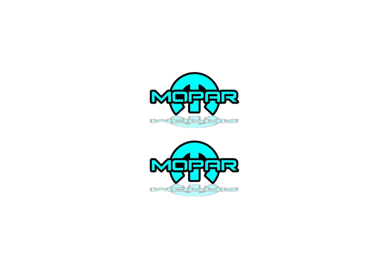DODGE emblem for fenders with Mopar logo (type 22) Dodge emblems decoinfabric BLACK LIGHT BLUE