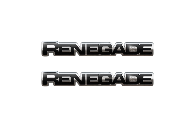 JEEP emblem for fenders with Renegade logo (Type 3) Jeep emblems decoinfabric BLACK STAINLESS STEEL