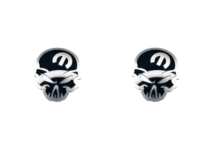 Dodge Stainless Steel Emblem & Badges set with Mopar Skull logo (Type 2)