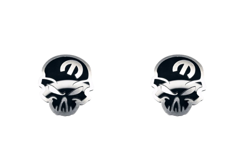 Dodge Stainless Steel Emblem & Badges set with Mopar Skull logo (Type 2) Dodge emblems decoinfabric