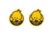 Car emblem badge for fenders with Baby on Board logo (Type 2) Custom design emblems decoinfabric YELLOW BLACK