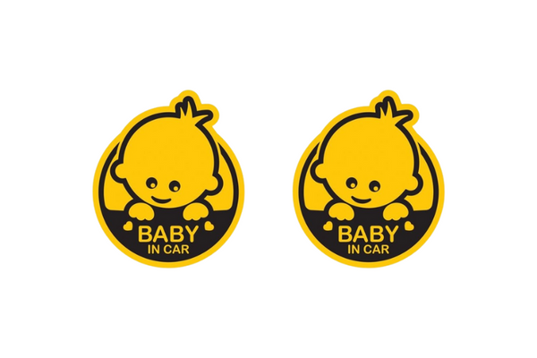 Car emblem badge for fenders with Baby on Board logo (Type 2)