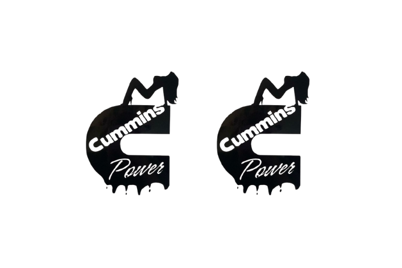 DODGE emblem for fenders with Cummins Girl Power logo Dodge emblems decoinfabric BLACK WHITE