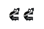 DODGE emblem for fenders with Cummins Girl Power logo Dodge emblems decoinfabric BLACK WHITE