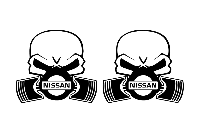 Nissan Emblem & Badges set with Nissan Gas Mask logo Nissan emblems decoinfabric