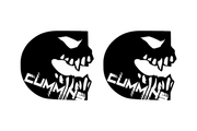 DODGE emblem for fenders with Cummins Monsters logo Dodge emblems decoinfabric BLACK WHITE