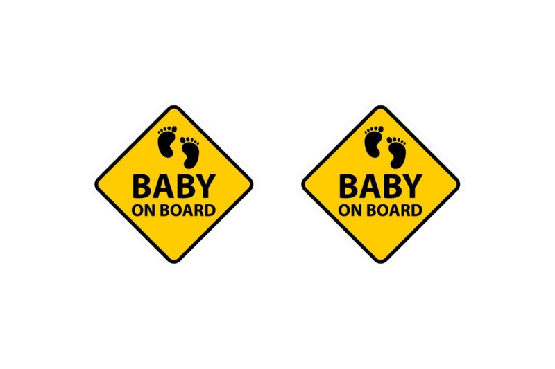 Car emblem badge for fenders with Baby on Board logo (Type 5) Custom design emblems decoinfabric