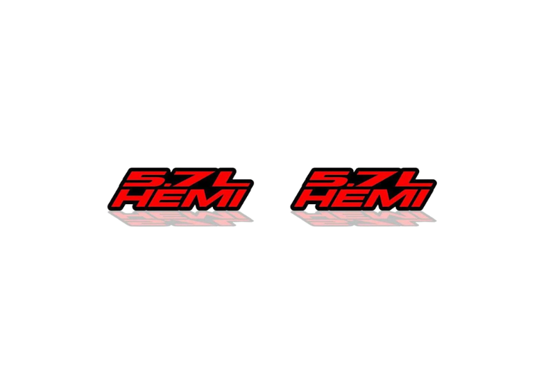 Jeep Emblem & Badges set with 5.7L Hemi logo Jeep emblems decoinfabric BLACK RED