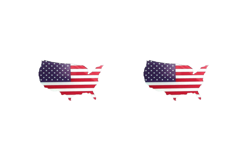 Car emblem badge for fenders with flag USA logo