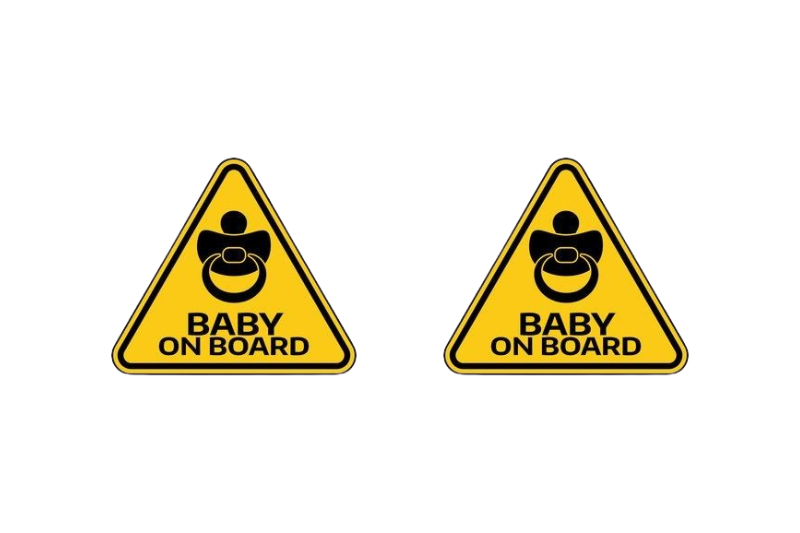 Car emblem badge for fenders with Baby on Board logo (Type 6) Custom design emblems decoinfabric BLACK YELLOW
