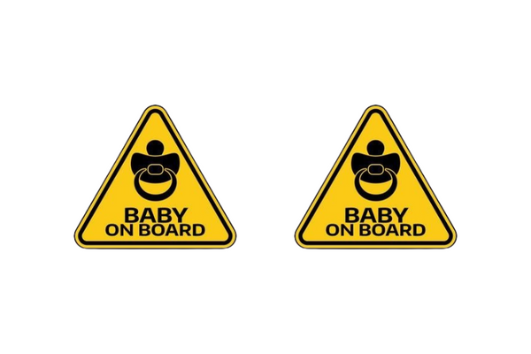 Car emblem badge for fenders with Baby on Board logo (Type 6)