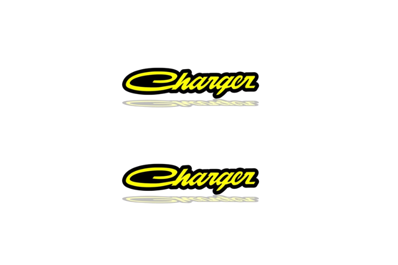 DODGE emblem for fenders with Dodge Charger logo (type 3) Dodge emblems decoinfabric BLACK YELLOW