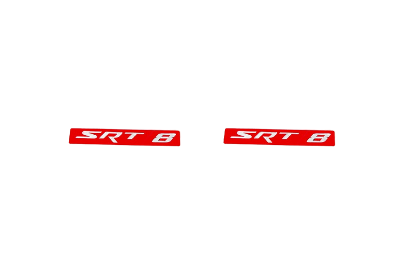 Jeep emblem for fenders with SRT8 logo (Type 3) Jeep emblems decoinfabric RED SILVER MIRROR