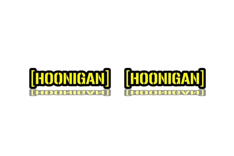 Car emblem badge for fenders with Hoonigan logo