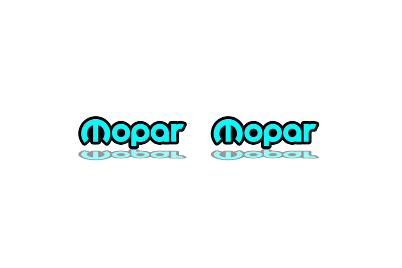 Jeep Emblem & Badges set with Mopar logo (Type 7) Jeep emblems decoinfabric BLACK LIGHT BLUE