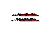 Chevrolet Emblem & Badge Set - Grille and Tailgate Silverado logo (Type 2) Chevrolet emblems decoinfabric RED