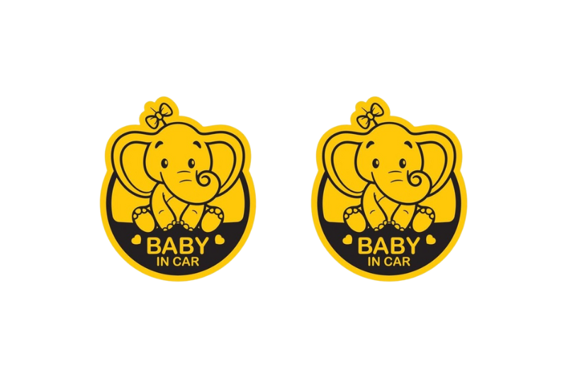 Car emblem badge for fenders with Baby on Board logo (Type 7) Custom design emblems decoinfabric BLACK YELLOW