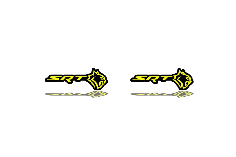 DODGE emblem for fenders with SRT Hellcat logo (type 2) Dodge emblems decoinfabric BLACK YELLOW