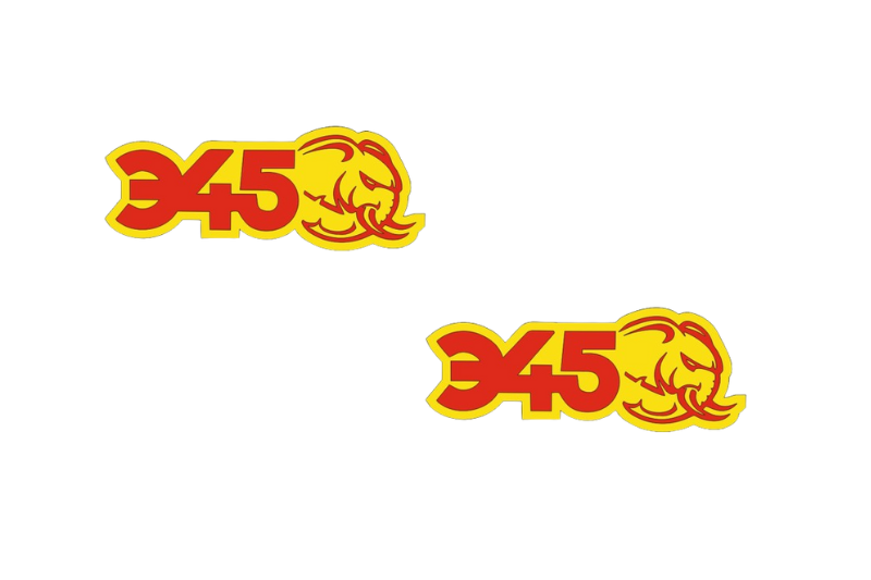 Chrysler Emblem & Badges set with 345 Mopar Hellephant logo Chrysler emblems decoinfabric YELLOW RED