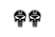Honda emblem for fenders with Honda Skull logo Honda fender decoinfabric BLACK WHITE