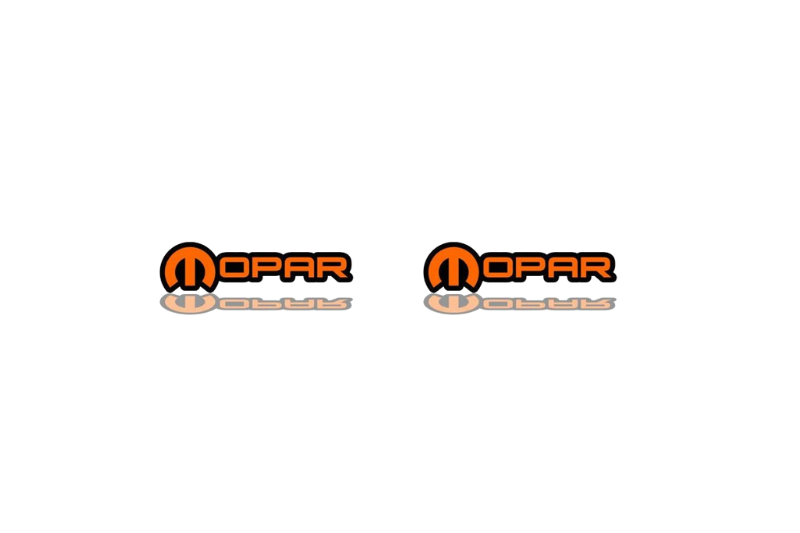 Jeep Emblem & Badges set with Mopar logo (Type 2) Jeep emblems decoinfabric BLACK ORANGE