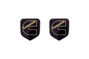 DODGE emblem for fenders with Cummins logo (type 3) Dodge emblems decoinfabric BLACK GOLD MIRROR