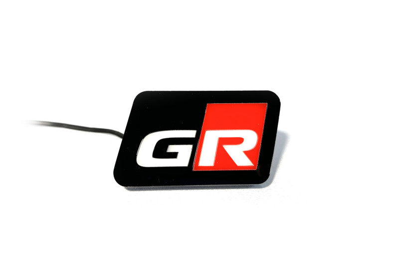 Toyota Illuminated LED Radiator Grille Emblems and Badges with GR logo Toyota Led Emblems decoinfabric